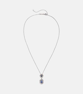 Suzanne Kalan 18kt gold pendant necklace with sapphires and diamonds