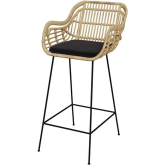 Rendez-Vous D&eacute;co Rendez-vous D&eacute;co - Silla de bar de rat&aacute;n natural con patas de metal 71 cm - Chiloe