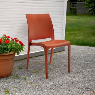 Dmora Sillas De Jard&iacute;n Miranda, Silla De Jardin, Asiento Exterior Multiusos, Banco De Jard&iacute;n, Made In Italy, 54x46 H80 Cm, Amarillo - Dmora