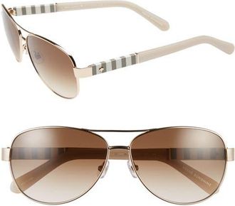 Kate Spade New York dalia 58mm aviator sunglasses in Gold/brown Sf at Nordstrom