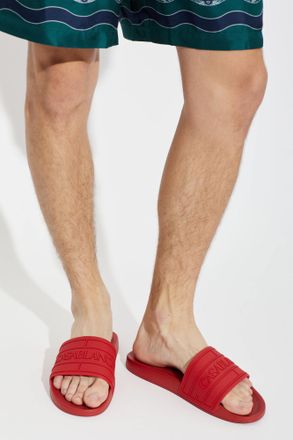 Casablanca Rubber Flip-flops With Logo, Mens, Red