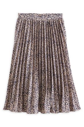 Sugarlips Womens Blossom Pleated Skirt In Navy-Taupe
