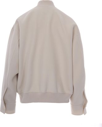 Sportmax Womens Bomber Jacket Ondata White Coat