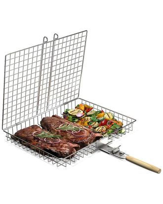 Sorbus Large Stainless Steel Grilling Basket