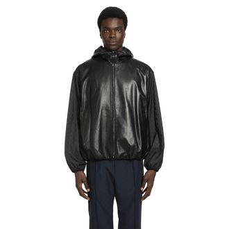 Gucci Hooded Leather Bomber Jacket