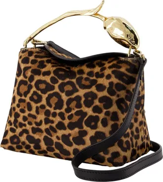 Erdem Womens Leopard-Print Calfskin Shoulder Bag Brown