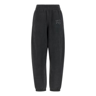 Alexander Wang Broeken, Dames, Zwart, 2Xs, Katoen, Hotfix Logo Joggers