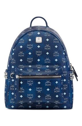 MCM Stark Side Studs Backpack in Visetos in Blue at Nordstrom