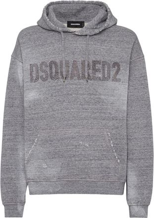 Dsquared2 logo-embellished hoodie - men - Cotton - M - Grey