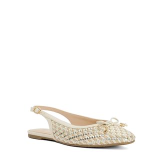 Dune London Womens Ladies Haiiden - Slingback Ballet Flats - White Leather - Size UK 6