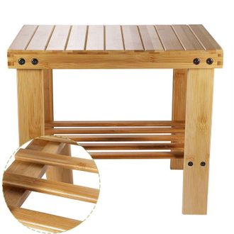 OEM Sgabello Basso In Bamb&ugrave; Naturale Con Vano Portaoggetti Per Bambini E Adulti (322434 Cm)