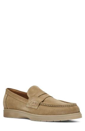 Aquatalia Timothy Penny Loafer in Taupe Suede at Nordstrom, Size 10.5