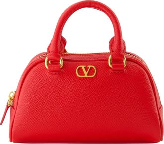 Valentino Garavani Mini sac Bowling Vlogo - Dames - Handtassen - Rood - ONE Size - Tassen
