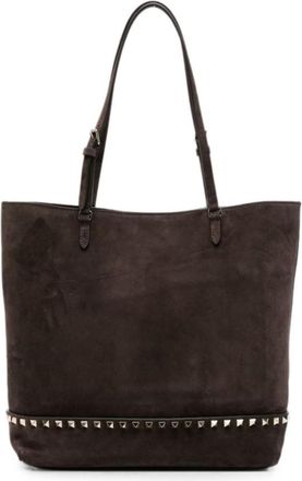 Valentino Garavani Brown Rockstud Medium Tote
