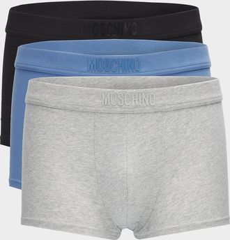 Moschino Men & apos;s Tonal Logo Stretch-Jersey Trunk Brief 3-Pack