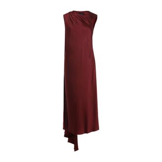 Pianoforte di Max Mara Womens Edolo Silk Midi Dress - Dark Red - Size EU 38 (Womens)