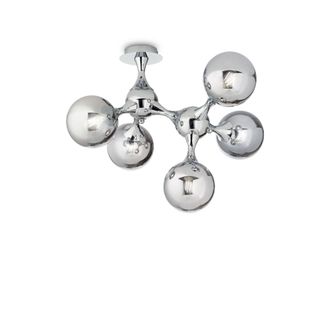 Netlighting Nodi 5 Light Ceiling Light Chrome in Grey