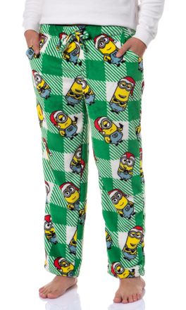 Intimo Despicable Me Minions Mens Christmas Santa Adult Sleep Lounge Pajama Pants, Santa Minions, XXL