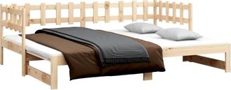 vidaXL Sof&aacute; Cama Extra&iacute;ble Madera Maciza De Pino 2x(80x200) Cm Vidaxl