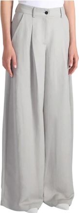 Liviana Conti Wide Trousers, female, Gray, Size: M Palazzo Trousers with Pleats