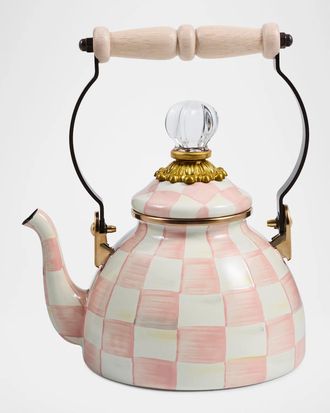 MacKenzie-Childs Rosy Check 1-Qt. Tea Kettle