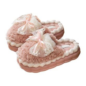 Generic Women Slippers Casual Micro Suede Plush Fleece Lined Closed Toe Slip On House Slippers for Ladies Indoor House