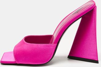 The Attico Pink Satin Devon Slide Sandals