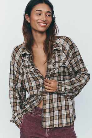 Pilcro Shirred Buttondown Shirt