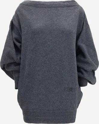 Maison Margiela Abito mini in lana con maniche ampie Woman XS