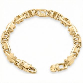 Pompeii3 Mens 14k Gold (46gram) or Platinum (86gram) 7.5mm Link Bracelet 8.5