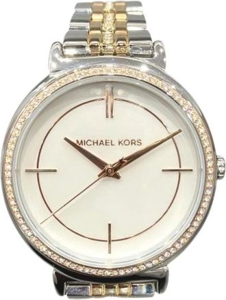 Michael Kors Pre-owned Watches, female, White, Size: ONE SIZE Pre-owned Stainless Steel Quartz Watch Mk-3927