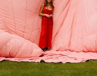 Alix of Bohemia Emrys Ibis Chiffon Dress In Red