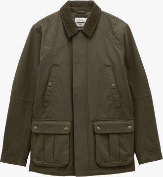 Joules Farleigh Mens Waterproof Midweight Country Coat Green Cotton - Size Medium