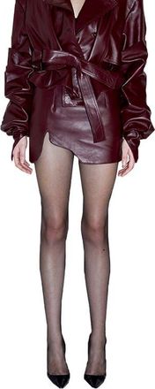 Mother of All Ivy Leather Mini Skirt in Burgundy at Nordstrom, Size X-Small Eu