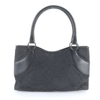 Gucci Gg Canvas Black Gg Canvas Handbag Tote Bag (Pre-Owned)