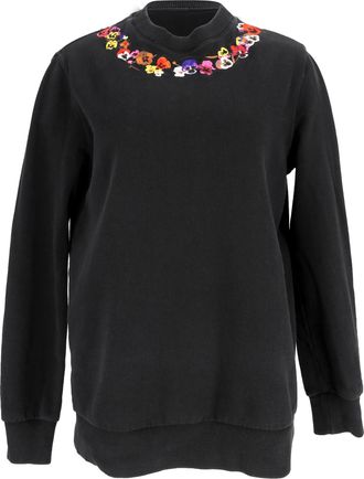 Givenchy Givenchy sweatshirt met geborduurde bloemen in zwart katoen