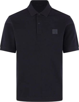 Stone Island Navy Blue Logo Patch Polo