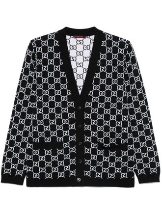 Gucci Black GG Supreme wool cardigan