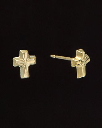 Italian Gold, Inc 14K Italian Gold Petite Cross Studs