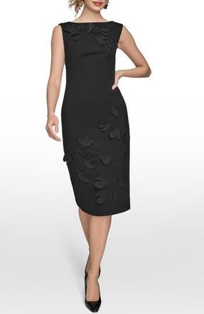 DKNY 3D Floral Sleeveless Sheath Dress in Black/black at Nordstrom Rack, Size 6