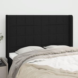 vidaXL Cabecero Con Orejas De Tela Negro 147x16x118/128 Cm Vidaxl