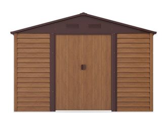 VENTE-UNIQUE.COM Cobertizo de jard&iacute;n metal color natural oscuro
