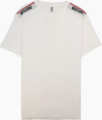 Moschino Mens Moschino Underwear Tape Logo T-shirt White - Size: 32/30/31