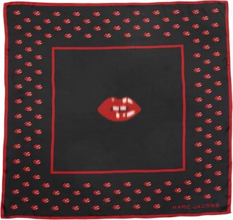 Marc Jacobs Accessoires, Dames, Veelkleurig, ONE Size, Blurred Lips Silk Scarf