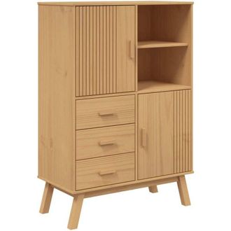 vidaXL vidaXL Credenza OLDEN Marrone 85x43x125 cm in Legno Massello di Pino