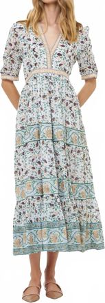Oliphant V-Neck Cuffed Maxi Dress In Cotswald