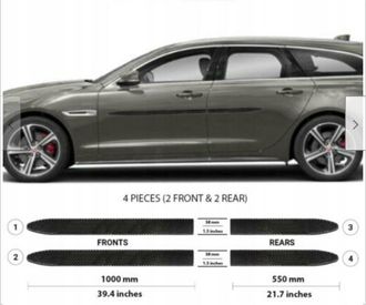 OEM Molduras Laterales De Las Puertas Negras Del Jaguar Xf Estate 2016+
