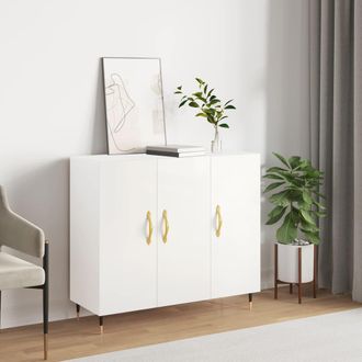 vidaXL Aparador De Madera De Ingenier&iacute;a Blanco 90x34x80 Cm Vidaxl