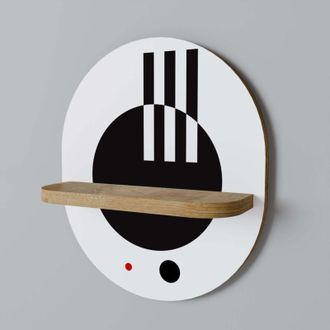 OEM Estante Ovalado Combinaci&oacute;n Blanco Y Negro