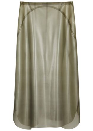 Alaia Printed Sheer Latex Midi Skirt - Grey - 36 (UK8 / S)